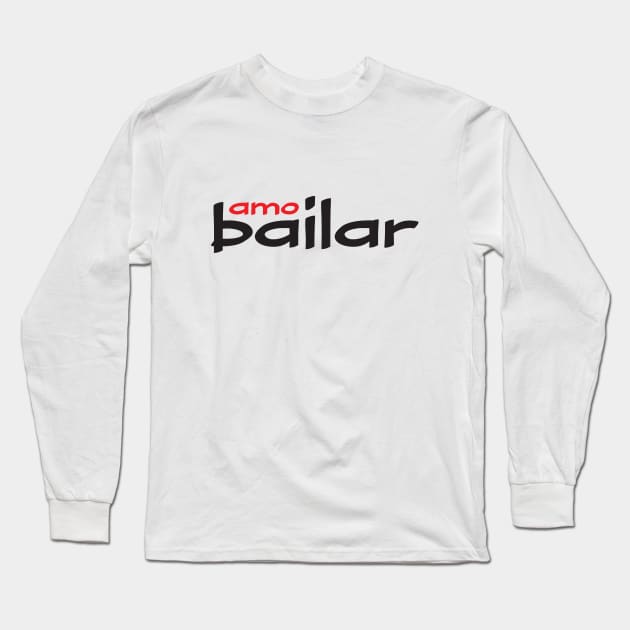 Amo Bailar Red Black by PK.digart Long Sleeve T-Shirt by PK.digart